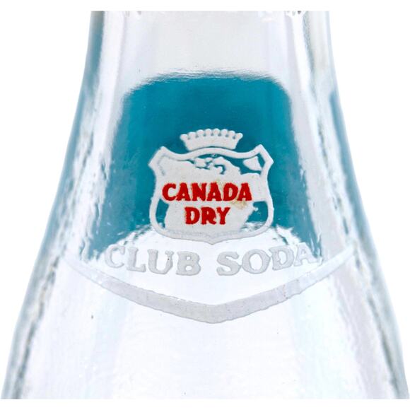 Canada Dry Club Soda 7oz Vintage Empty Glass Bottle - Picture 4 of 7